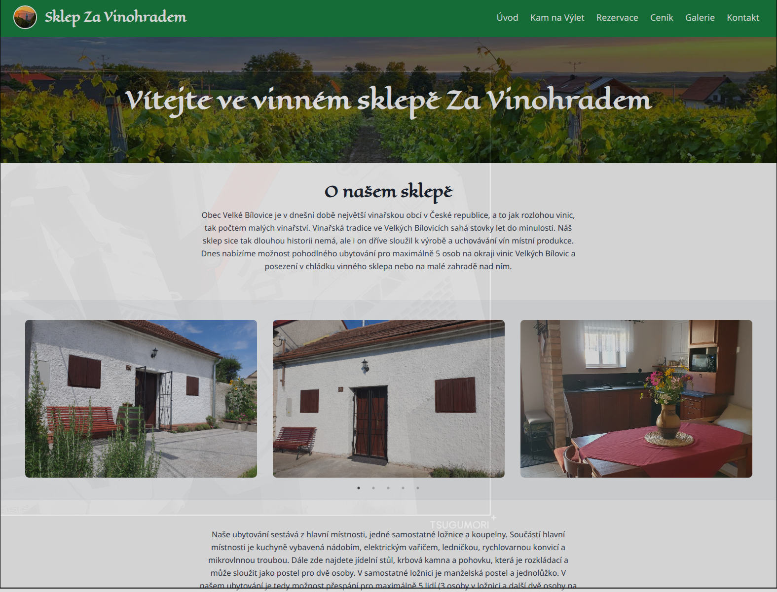 Ukázka webu vinného sklepa