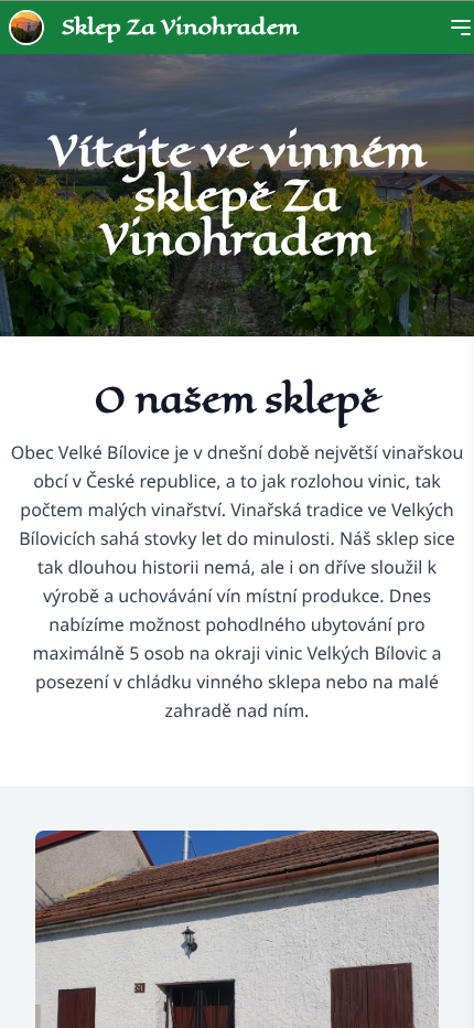 Mobilní realizace webu Sklep Za Vinohradem od Opt-In Web Design